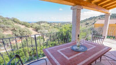 View over the terrace of a holiday home in the hinterland of Budoni