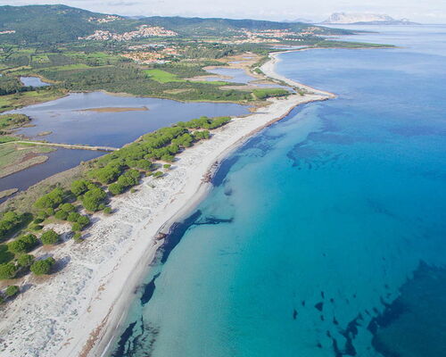 Bird's-eye view on Budoni beach